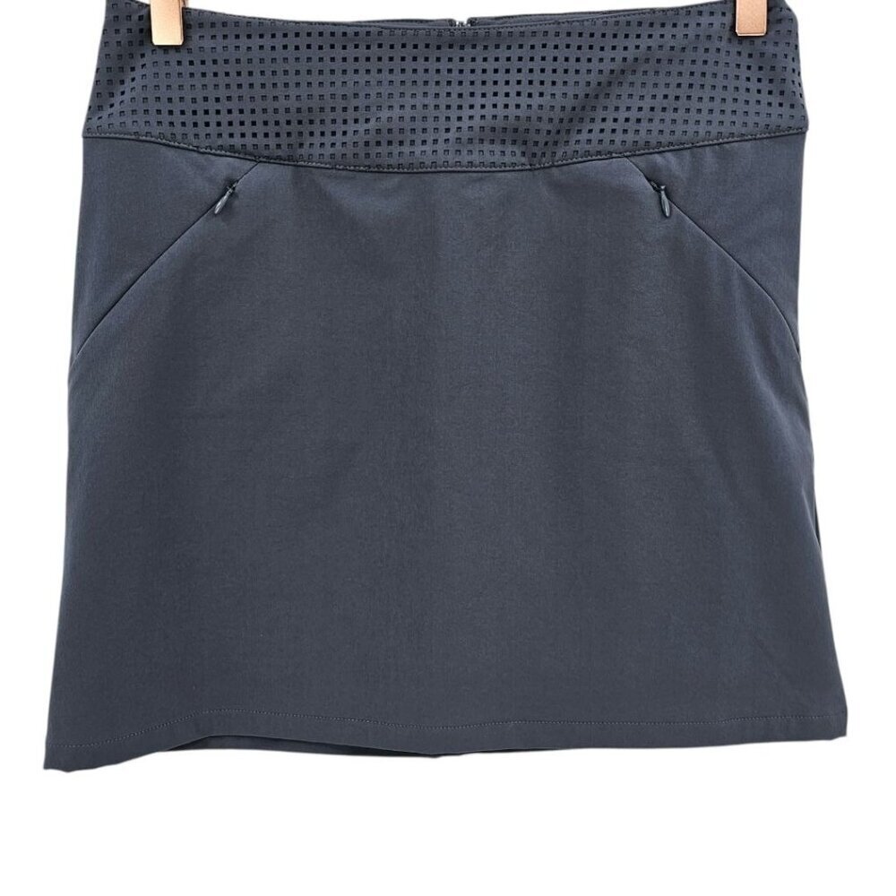 Title Nine Womens 2 Grey Perforated Waist Band Genie Athletic Skirt with Pockets